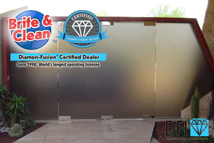frosted glass protected by Diamon-Fusion and Brite & Clean