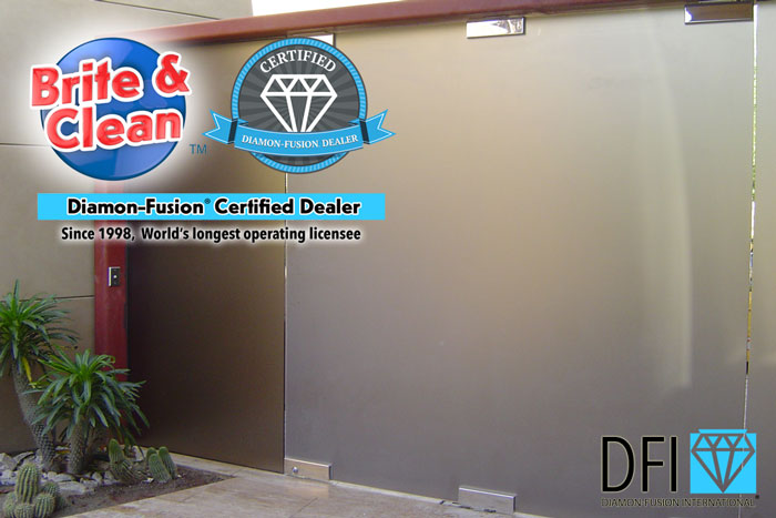 frosted glass protected by Diamon-Fusion and Brite & Clean